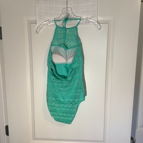 Gossip One Piece Lace Swimsuit Halter Top/ Patted Bra  Mint Green Size S - Picture 2 of 6